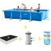 Intex swimmingpool - Rammebassin - 450 x 220 x 84 cm - Inklusiv solsejl, filterpumpe og filter
