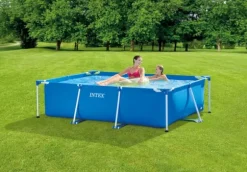 Intex swimmingpool - Rammebassin - 220 x 150 x 60 cm - Inklusiv WAYS vedligeholdelsespakke