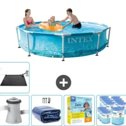 Intex swimmingpool med rund ramme - 305 x 76 cm - Vandprint - Inklusive Tilbehør CB25