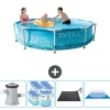 Intex swimmingpool med rund ramme - 305 x 76 cm - Vandprint - Inklusive Tilbehør CB91