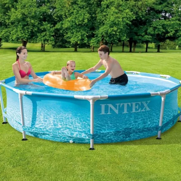 Intex swimmingpool med rund ramme - 305 x 76 cm - Vandprint - Inklusive Tilbehør CB85