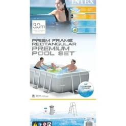 INTEX swimmingpoolsæt Prism Frame 300x175x80 cm rektangulær