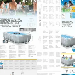 INTEX swimmingpoolsæt Prism Frame 300x175x80 cm rektangulær