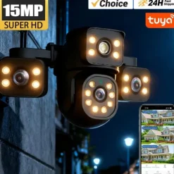 IP Kamera, 15MP, Automatisk Sporing,EU-stik, 8K WIFI Ingen SD-kort