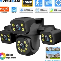 IP Kamera, 15MP Ultra HD, Farve Natvision,EU Stik, 15MP WIFI NO Kort
