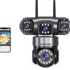 IP Kamera, Quad-Linse, Smart Sporing,1Pcs Wifi Kamera, EU Stik