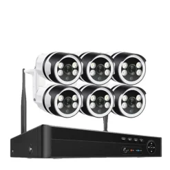 IP Kamera System, Høj Opløsning Video, To-Vejs Lyd,8CH og 6stk 3MP kamera, Ingen