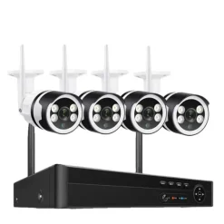 IP Kamera System, Høj Opløsning Video, To-Vejs Lyd,8CH og 4stk 3MP kamera, Ingen