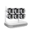 IP Kamera System, 5MP Opløsning, To-Vejs Lyd,8CH og 6stk 3MP Kamera, EU Stik, Ingen