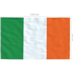 Irsk flag 90x150 cm – Farverigt og holdbart med messingøjer | Størrelse: 90x150 cm