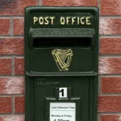 Irsk Postkasse - Grøn | Postkasse med Lås Bryllupspynt Dekorationer til Barnedåb Dekorationer til Haven Dekorationer til Haven Begivenheder Britisk