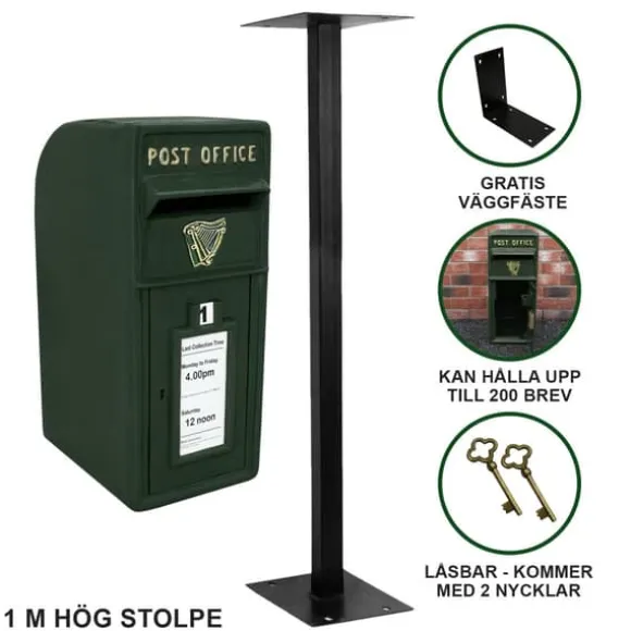 Irsk Postkasse med Stativ - Grøn | MonsterShop
