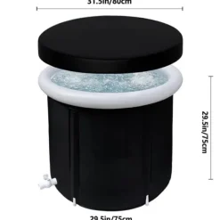 Isbad - Deluxe Ice Nordic - Transportabelt - Sort