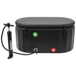 Isbad 370 liter, oppusteligt koldtvandskar, kompakt design, sort