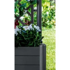 ITALIA fyrkantig blomlåda med spaljé - 30L - Plast - Antracit