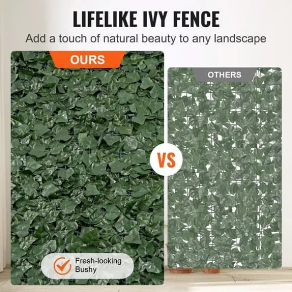 Ivy privatlivshegn, 1,5 x 4 m kunstig grøn væg, mesh-bagside, robust samling. Ideel til have, gård og balkondekoration.