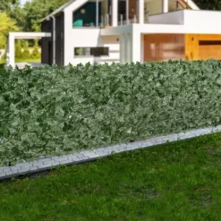 Ivy privatlivshegn, 1,5 x 4 m kunstig grøn væg, mesh-bagside, robust samling. Ideel til have, gård og balkondekoration.