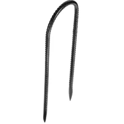 Jordanker - U-formede jordspyd - Galvaniseret stål - Mål 30,5 x 8,2 cm - Kraftige - Sæt med 8