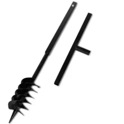 Jordbor med håndtag 120 mm dobbelte spiraler stål sort - Sneglebor