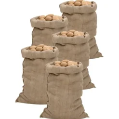 Jutesække 5 stk. 60x105 cm 100% jute | Økologisk og multifunktionel | Størrelse: 60x105 cm
