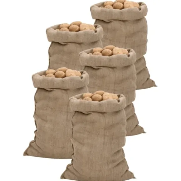 Jutesække 5 stk. 60x105 cm 100% jute | Økologisk og multifunktionel | Størrelse: 60x105 cm