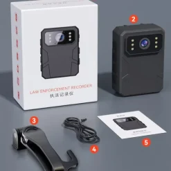 4K HD Body Worn Kamera med Klips & 16G Hukommelseskort