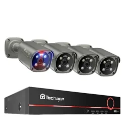 4K Sikkerhedskamera System, To-Vejs Lyd, Farve Natvision,8CH NVR 4PCS Kamera, 1T