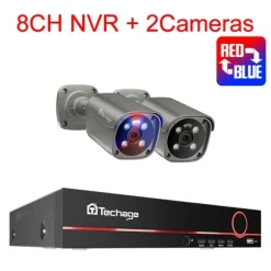 4K Sikkerhedskamera System, To-Vejs Lyd, Farve Natvision,8CH NVR 2PCS Kamera, 1T