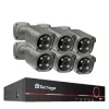 4K Ultra HD Sikkerhedskamera System, AI Menneskeopdagelse, To-Vejs Lyd,Ingen, 8CH NVR og 6 Kamera