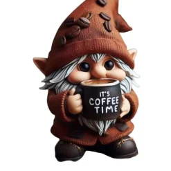 Kaffedværg Ornament - Charmerende Resin Figur til Hjemmet, Stue, Soveværelse, Kontor Dekoration