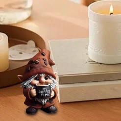 Kaffedværg Ornament - Charmerende Resin Figur til Hjemmet, Stue, Soveværelse, Kontor Dekoration