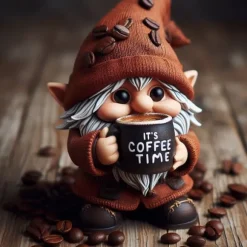 Kaffedværg Ornament - Charmerende Resin Figur til Hjemmet, Stue, Soveværelse, Kontor Dekoration