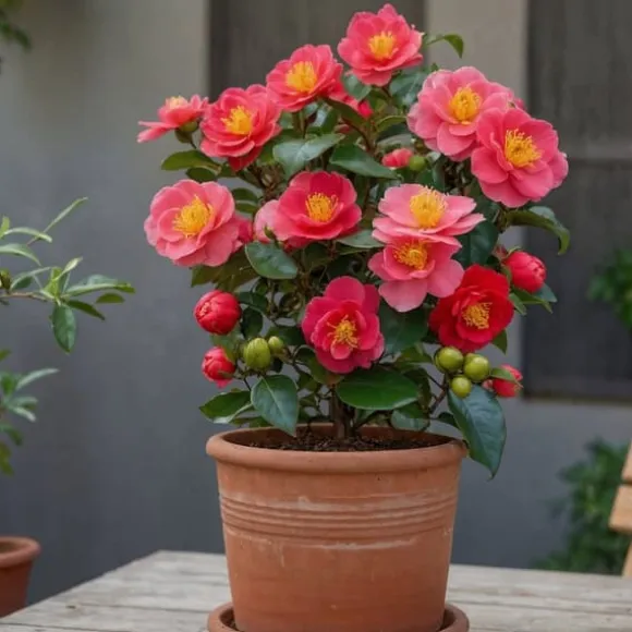 Kamelia japansk rose - Sæt med 2 - Camellia 'Lady C.' - Højde 60-70cm - ⌀19cm