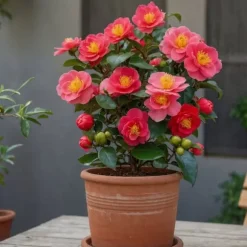 Kamelia japansk rose - Sæt med 4 - Camellia 'Lady C.' - Højde 60-70cm - ⌀19cm