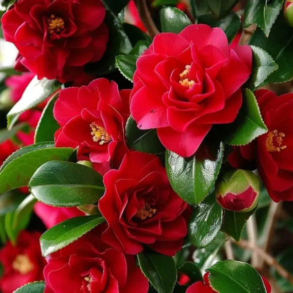Kamelia japansk rose - Sæt 2 - Camellia 'Lady Campbell' - Højde 50-60cm - ⌀15cm