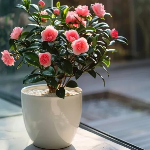 Kamelia japansk rose - Sæt med 2 - Camellia 'Dr. King' - Højde 50-60cm - ⌀15cm