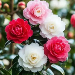Kamelia japansk rose - Sæt med 3 - Camellia japonica - Højde 25-40cm - ⌀9cm