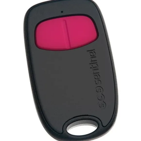 2-kanals fjernbetjening - SCS SENTINEL - SimplyControl - Fuchsia, rækkevidde 40m, frekvens 433,92 MHz, CR2032 lithiumbatteri inkluderet