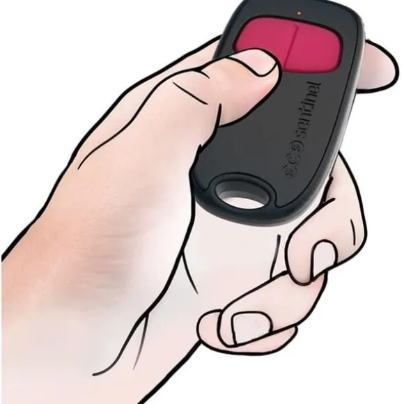 2-kanals fjernbetjening - SCS SENTINEL - SimplyControl - Fuchsia, rækkevidde 40m, frekvens 433,92 MHz, CR2032 lithiumbatteri inkluderet