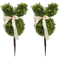 Kaninformet Topiary i Potte - Kunstig Buksbom - Udendørs Dekoration - Harpiks - Til Jubilæum/Udstilling - Grøn