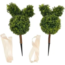 Kaninformet Topiary i Potte - Kunstig Buksbom - Udendørs Dekoration - Harpiks - Til Jubilæum/Udstilling - Grøn