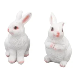 Kaninhavestatuer par - udendørs harpiksskulptur til hjemmeterrasse