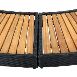 Kant til spa polyrattan og massivt akacietræ sort og natur - Spakant - Spakanter - Home & Living