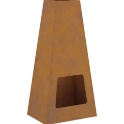 Kegleformet bålsted i forvitret stål | Størrelse: 50 x 35 x 100 cm | Farve: Brun