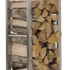 Keri Handcrafted Stainless Steel Firewood Rack Indoor, 25x60x100 cm