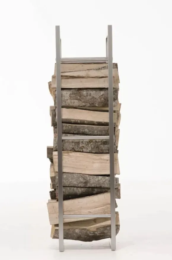 Keri Handcrafted Stainless Steel Firewood Rack Indoor, 25x60x100 cm