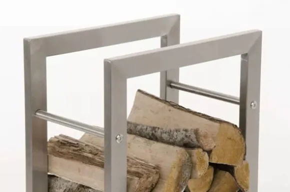Keri Handcrafted Stainless Steel Firewood Rack Indoor, 25x60x100 cm