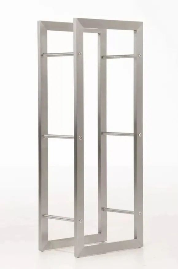 Keri Handcrafted Stainless Steel Firewood Rack Indoor, 25x60x100 cm
