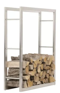 Keri Stainless Steel Firewood Rack - Handcrafted, Durable, Modern Design (25x80x100 cm)