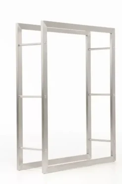 Keri Stainless Steel Firewood Rack - Handcrafted, Durable, Modern Design (25x80x100 cm)